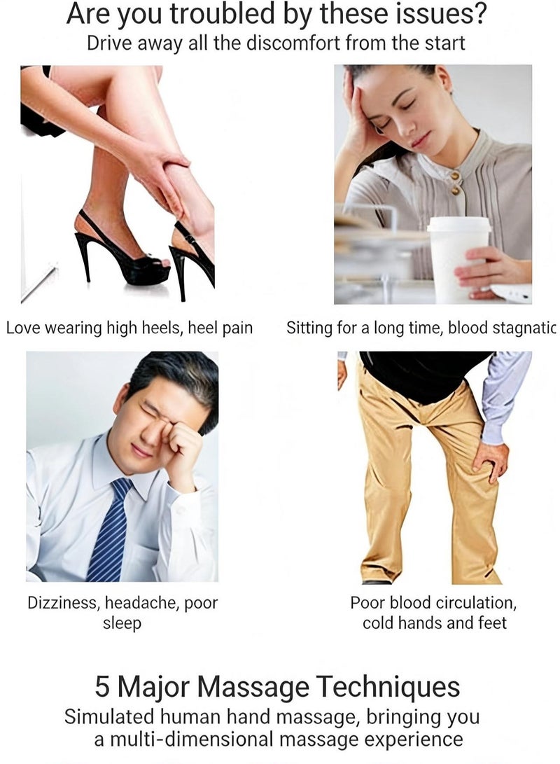 مساج كهربائي للقدمين والساقين مع تدفئة – جهاز مساج صغير محمول لتخفيف الألم، الاسترخاء، اعتلال الأعصاب السكري والتورم - Image 4